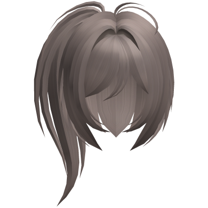 moe emo high messy side ponytail ash brown
