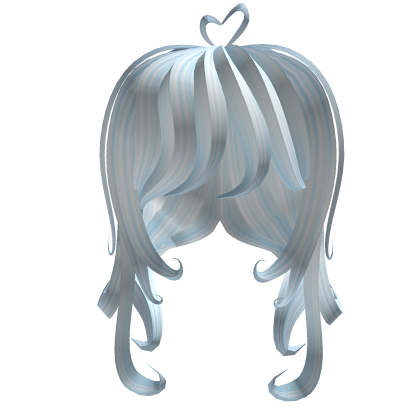Curly Heart Hair (Light Blue) Roblox item