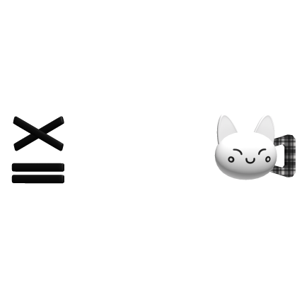 kaomoji black white neko hair clips ^ㅅ^ Roblox item