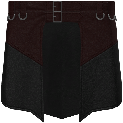Red Black Goth Leather Belt Waist Cape