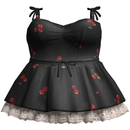 Cherry Ribbon Mini Dress