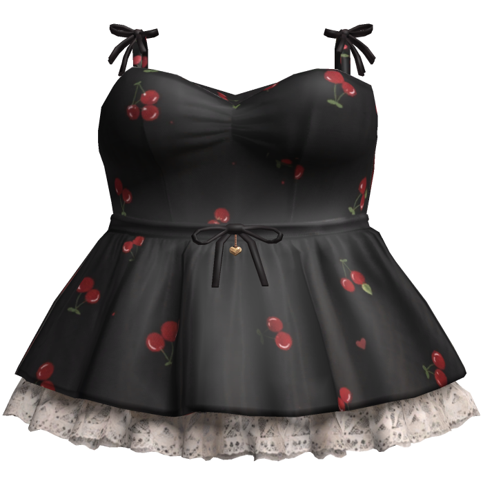 Cherry Ribbon Mini Dress