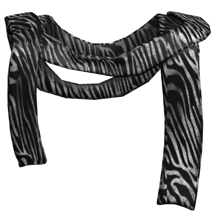 messy long distressed zebra scarf
