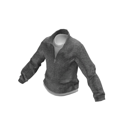 💗HALF ZIP SWEATER_MELANGE GREY thumbnail