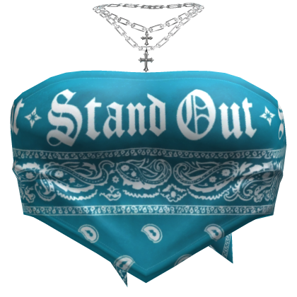  Turquoise Bandana Top with Necklace Bundle 3.0 