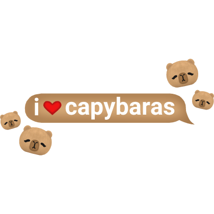 i heart capybaras text