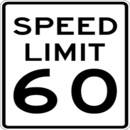 Speed Limit 60 Sign Roblox decal