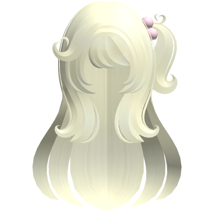 blonde fluffy swirly dolly hair w mini ponytail Roblox item