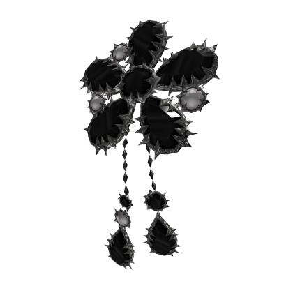 Grunge Silver Spikes Flower Hair Pin - Black R Roblox item