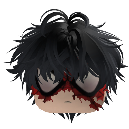 Y2K Black Hair with Spider-Man Mask Emo Roblox item