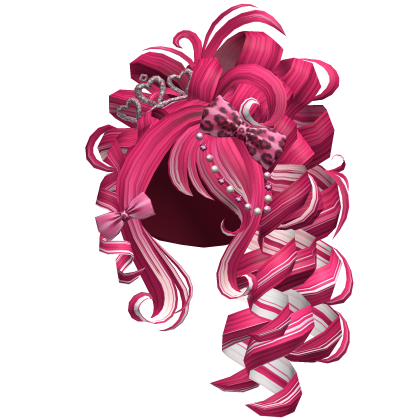 Pink Gyaru Curly Side Pony Pink & White Roblox item