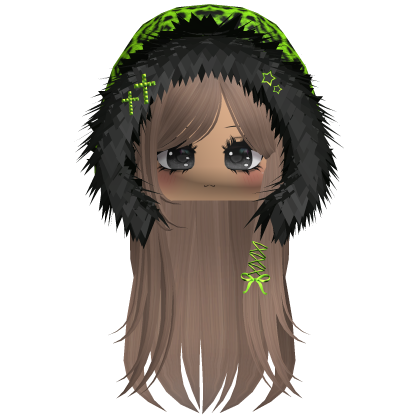 Neon Green Leopard Hood Girl Milktea