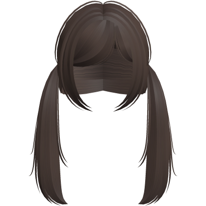 cute long straight doll pigtails brown