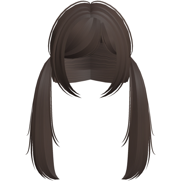 cute long straight doll pigtails brown