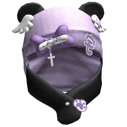 Purple&Black Kawaii Cozy Wings Hood Roblox item