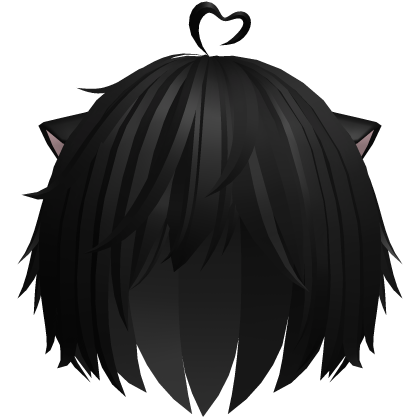 sweet fluffy catboy hair in black