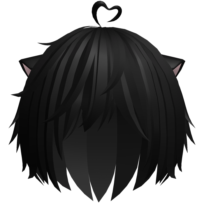sweet fluffy catboy hair in black