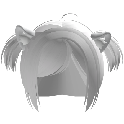 ノ ♡ short white pigtails cat ears hair ꒱ Roblox item