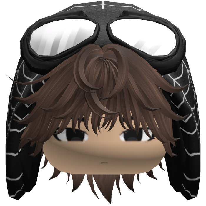 Spider Black Hood Boy Messy Brown Hair w/ Face