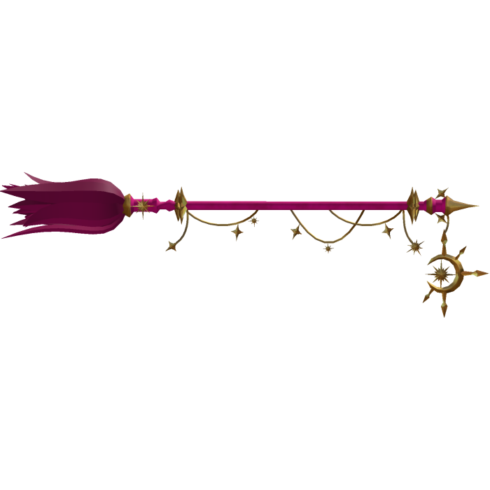 Celestial Halloween Witch Broom - Hot Pink/Gold