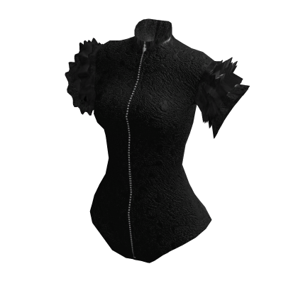 ✧♡✧ Black Ruffle Animal Top Edgy Baddie Fit