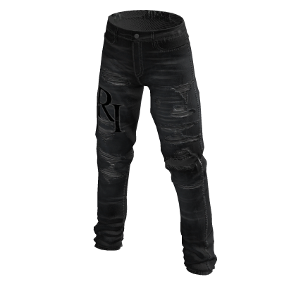 Designer Grey Staggered Jeans Black