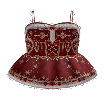 3.0 Christmas Red Snowflake Lolita Corset Dress