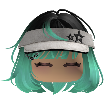 Cute emo y2k hair fluffy (cyan)