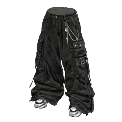 Stylish Baggy Street Pants (Black) Roblox item render
