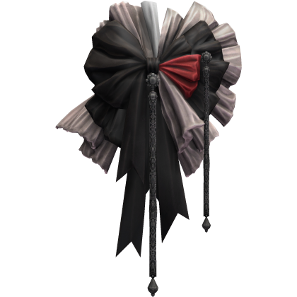 Black & Red Lace Bow Headpiece Roblox item