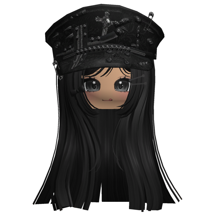 Black Captain Y2K Cap Hair