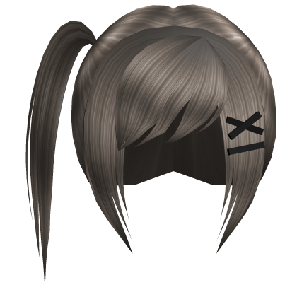 y2k ash scene bangs with clip & ponytail Roblox item