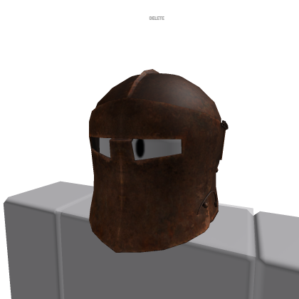 RUSTED BARBUTE/BARBUTA HELMET