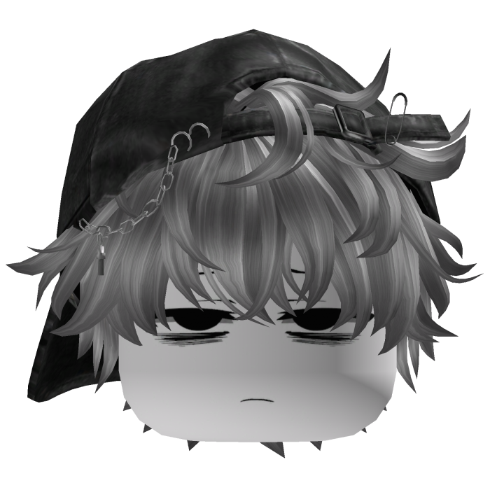 Grey Messy Anime Boy Hair Glasses Y2K Hat