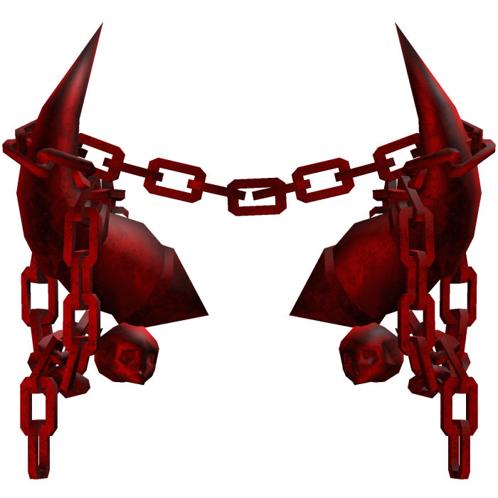 Red Gothic Skull Chained Horns 
