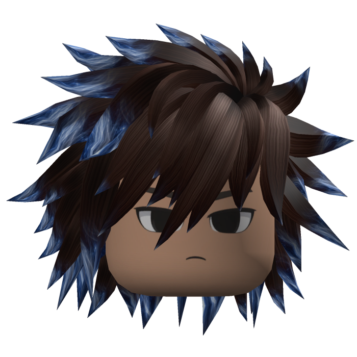 Spiky Layered Anime Hair (Dark Brown/Blue)