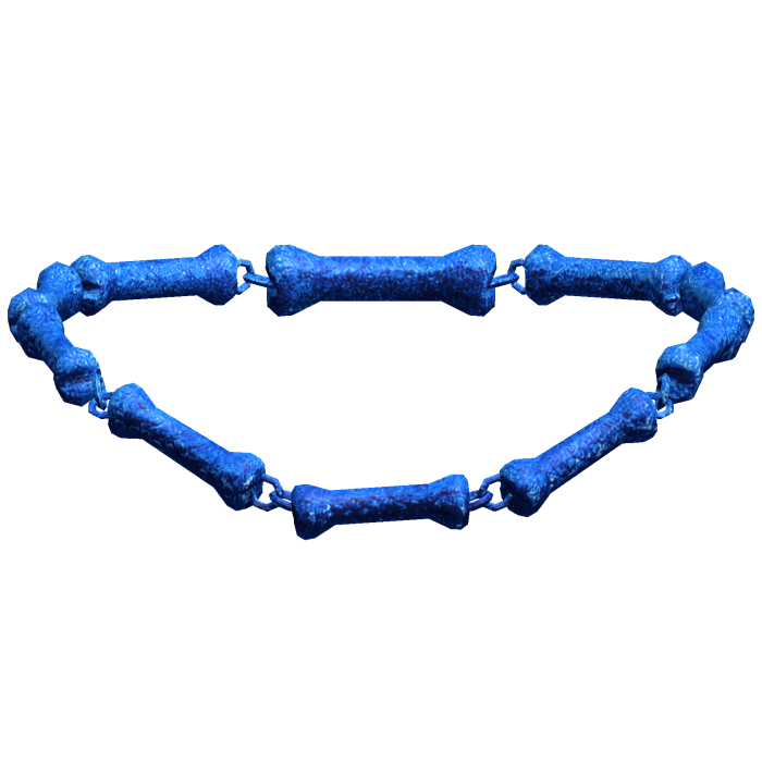 -',ৎ Bedazzled Y2K Dog Bone Necklace in Blue