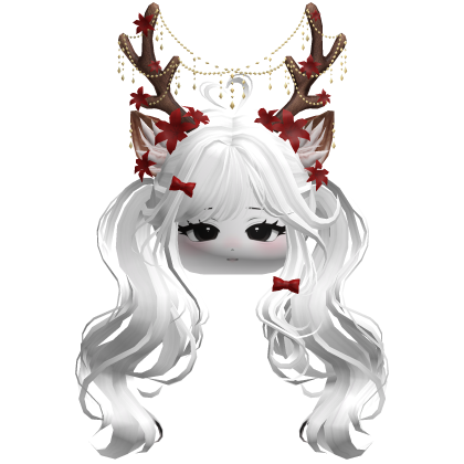 Ethereal Christmas Fairy Fawn Pigtails w/ Antlers