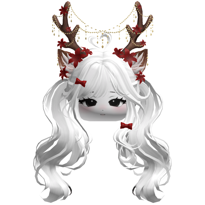 Ethereal Christmas Fairy Fawn Pigtails w/ Antlers