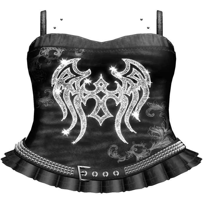 (EMISSIVE) Grunge Black Emo Rhinestone Dress