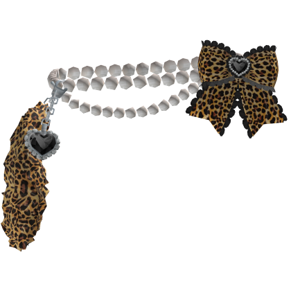 ♡ Gyaru Leopard Belt w/ Bows and Pearls Raccoon ♡ thumbnail