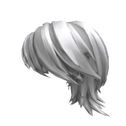 White Feathered Wolf Cut with Curtain Bangs v2 Roblox item