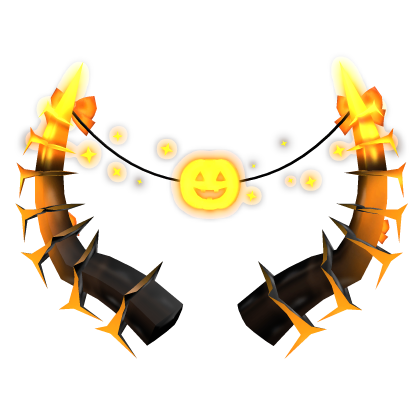(GLOWING) Halloween Emissive Pumpkin Horns Addon Roblox item