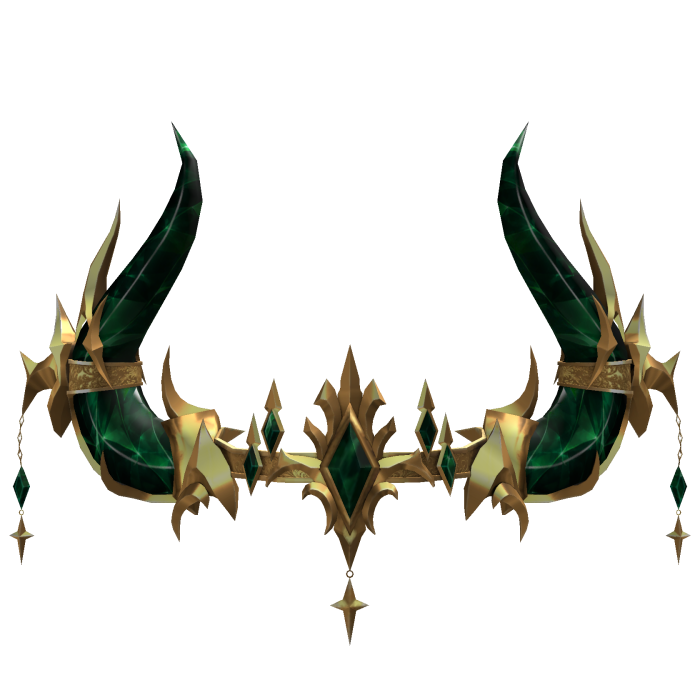 Royal Crystal Crown Horns - Emerald Gold