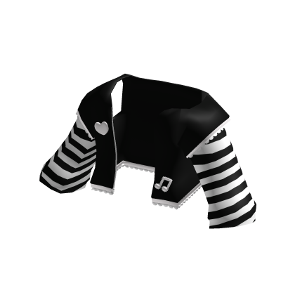♡꒰cute black jacket with striped undershirt꒱ thumbnail
