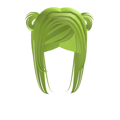 lime green pigtail hair buns!!