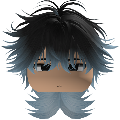 Cute Y2K emo black cyan hair