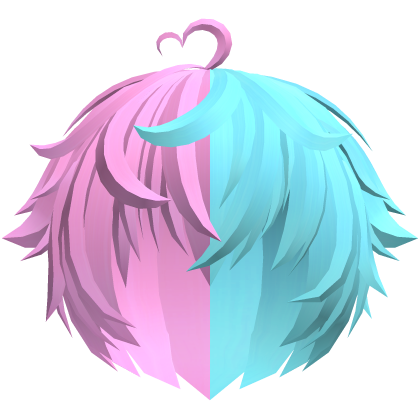 ♡ cute kawaii messy heart boy hair 🦄 pink & blue Roblox item