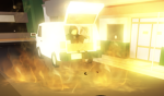 Vending machine on fire