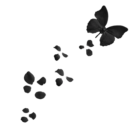 Black Trailing Face Petals with Butterfly